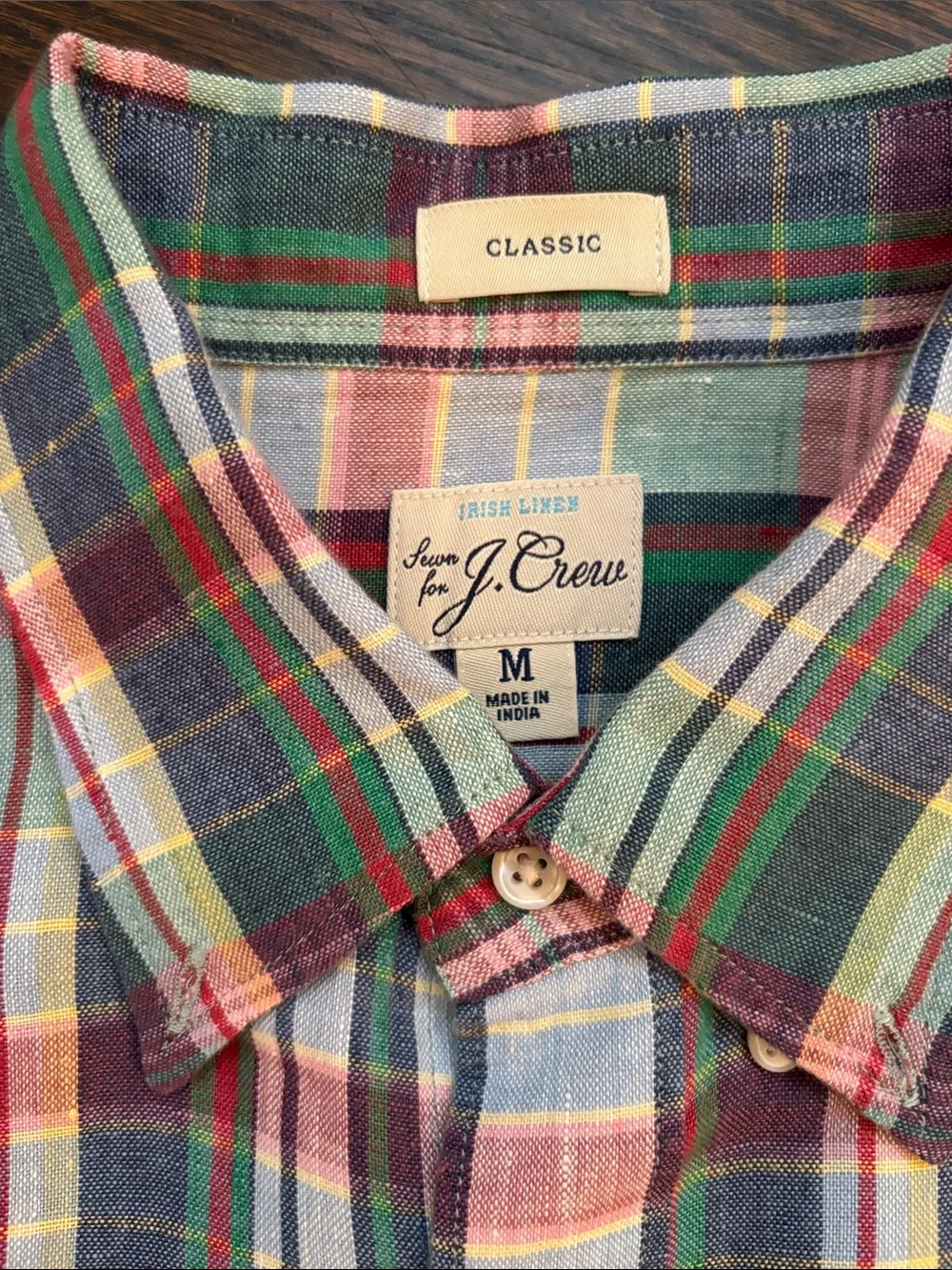 J. Crew Classic Plaid Button-Up Shirt in Irish Linen